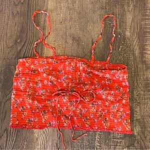 FP Movement by Free People Orange Floral Crop Top
